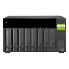 QNAP TL-D800C Boîtier de disques de stockage Boîtier disque dur SSD Noir, Gris 2.5 3.5"
