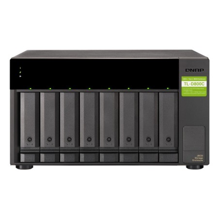 QNAP TL-D800C Boîtier de disques de stockage Boîtier disque dur SSD Noir, Gris 2.5 3.5"