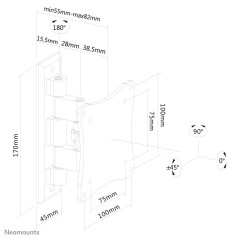 Neomounts FPMA-W810 Support d'écran mural 10-27" - orientable