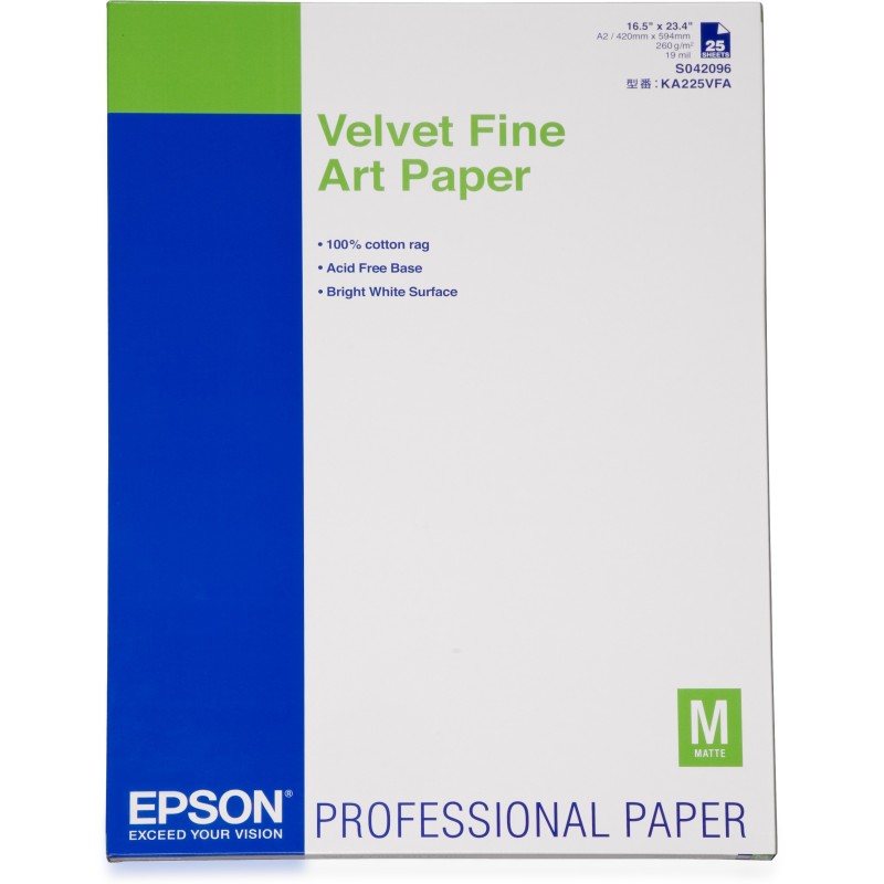Epson Pap d'Art Velvet 260g 25f. A2 (0,420x0,594m) Epson Pap d'Art Velvet 260g 25f. A2 (0,420x0,594m)