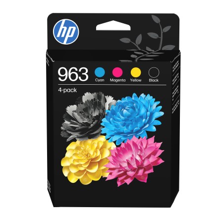HP 963 Pack de 4 cartouches d'encre Noir Cyan Magenta Jaune authentiques