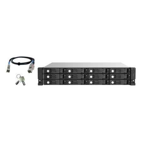 QNAP TL-R1220Sep-RP Boîtier disque dur/SSD Noir, Gris 2.5/3.5"