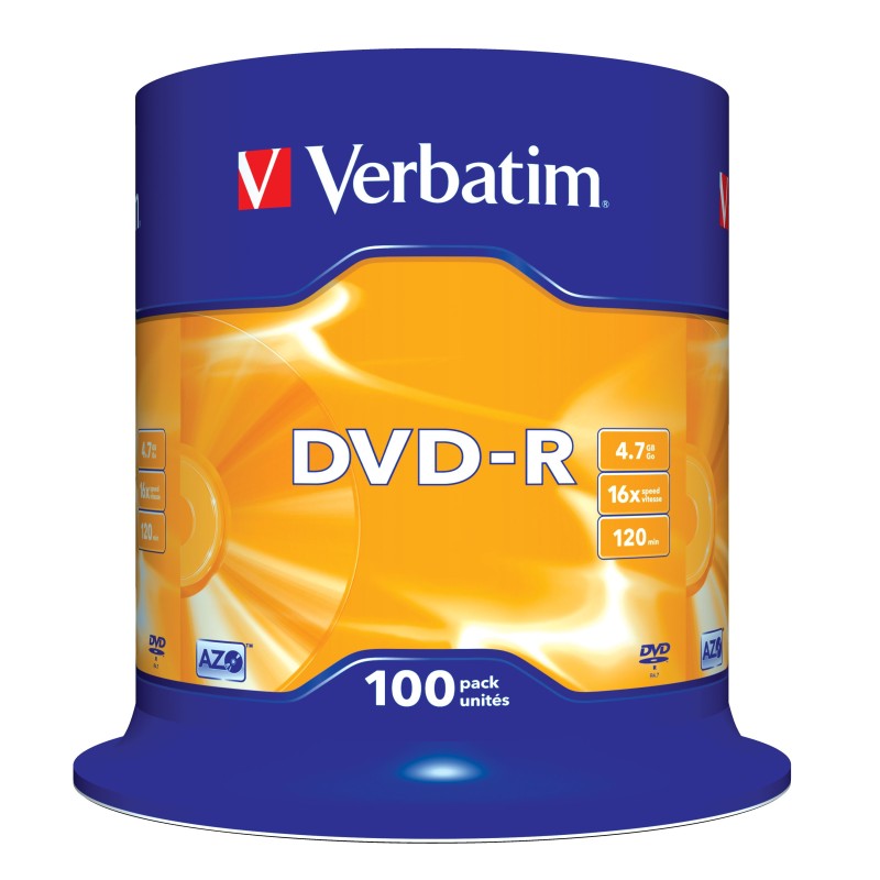 Verbatim DVD-R Matt Silver 4,7 Go 100 pièce(s) Verbatim DVD-R Matt Silver 4,7 Go 100 pièce(s)