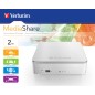 Verbatim MediaShare disque dur externe 2 To USB 2.0 Argent
