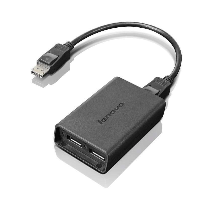 Lenovo DisplayPort to Dual-DisplayPort Monitor Cable USB A Noir Lenovo DisplayPort to Dual-DisplayPort Monitor Cable USB A Noir