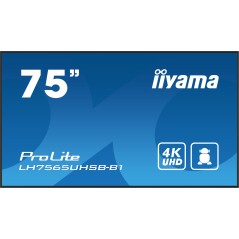iiyama LH7565UHSB-B1 Écran d'affichage dynamique En forme de kiosk 189,2 cm (74.5") LED Wifi 800 cd/m² 4K Ultra HD Noir Intégré