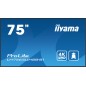 iiyama LH7565UHSB-B1 Écran d'affichage dynamique En forme de kiosk 189,2 cm (74.5") LED Wifi 800 cd/m² 4K Ultra HD Noir Intégré iiyama LH7565UHSB-B1 Écran d'affichage dynamique En forme de kiosk 189,2 cm (74.5") LED Wifi 800 cd/m² 4K Ultra HD Noir Intégré