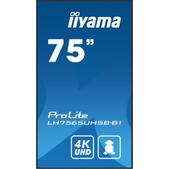 iiyama LH7565UHSB-B1 Écran d'affichage dynamique En forme de kiosk 189,2 cm (74.5") LED Wifi 800 cd m² 4K Ultra HD Noir Intégré
