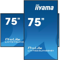 iiyama LH7565UHSB-B1 Écran d'affichage dynamique En forme de kiosk 189,2 cm (74.5") LED Wifi 800 cd m² 4K Ultra HD Noir Intégré
