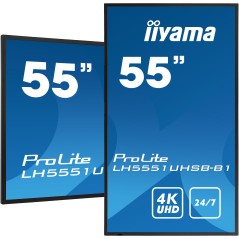 iiyama LH5551UHSB-B1 Écran d'affichage dynamique Écran plat interactif 137,2 cm (54") IPS 800 cd m² 4K Ultra HD Noir 24 7