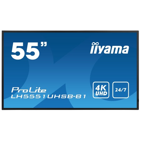 iiyama LH5551UHSB-B1 Écran d'affichage dynamique Écran plat interactif 137,2 cm (54") IPS 800 cd/m² 4K Ultra HD Noir 24/7