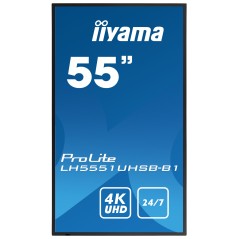 iiyama LH5551UHSB-B1 Écran d'affichage dynamique Écran plat interactif 137,2 cm (54") IPS 800 cd m² 4K Ultra HD Noir 24 7
