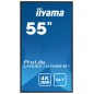 iiyama LH5551UHSB-B1 Écran d'affichage dynamique Écran plat interactif 137,2 cm (54") IPS 800 cd/m² 4K Ultra HD Noir 24/7 iiyama LH5551UHSB-B1 Écran d'affichage dynamique Écran plat interactif 137,2 cm (54") IPS 800 cd/m² 4K Ultra HD Noir 24/7
