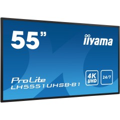 iiyama LH5551UHSB-B1 Écran d'affichage dynamique Écran plat interactif 137,2 cm (54") IPS 800 cd m² 4K Ultra HD Noir 24 7
