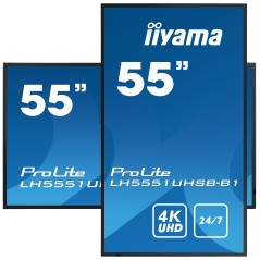 iiyama LH5551UHSB-B1 Écran d'affichage dynamique Écran plat interactif 137,2 cm (54") IPS 800 cd m² 4K Ultra HD Noir 24 7