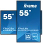 iiyama LH5551UHSB-B1 Écran d'affichage dynamique Écran plat interactif 137,2 cm (54") IPS 800 cd/m² 4K Ultra HD Noir 24/7 iiyama LH5551UHSB-B1 Écran d'affichage dynamique Écran plat interactif 137,2 cm (54") IPS 800 cd/m² 4K Ultra HD Noir 24/7