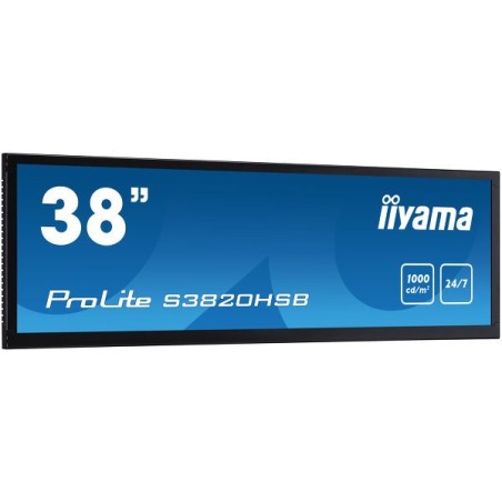 iiyama S3820HSB-B1 Écran d'affichage dynamique Écran plat de signalisation numérique 96,5 cm (38") LED 1000 cd m² Noir 24 7