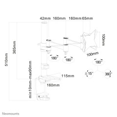 Neomounts FPMA-D1330WHITE Support d'écran à fixer 10-30"