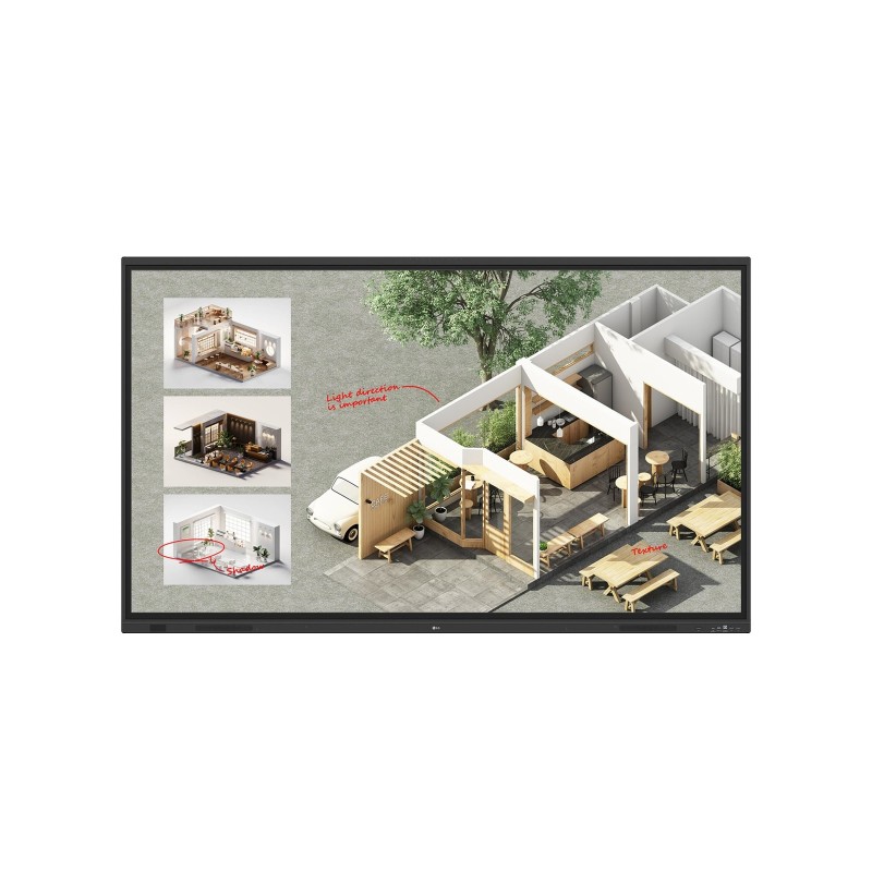 LG CreateBoard Standard tableau blanc interactif 2,18 m (86") 3840 x 2160 pixels Écran tactile Noir