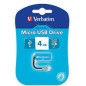 Verbatim Micro USB Drive 4GB - Caribbean Blue lecteur USB flash 4 Go USB Type-A 2.0 Bleu Verbatim Micro USB Drive 4GB - Caribbean Blue lecteur USB flash 4 Go USB Type-A 2.0 Bleu