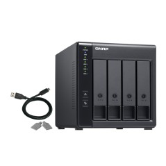 QNAP TR-004 Boîtier de disques de stockage Boîtier disque dur SSD Noir 2.5 3.5"
