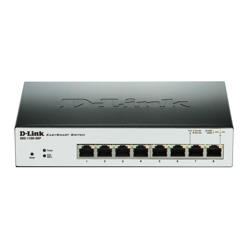 D-Link DGS-1100-08P commutateur réseau Géré L2 Gigabit Ethernet (10/100/1000) Connexion Ethernet, supportant l'alimentation via D-Link DGS-1100-08P commutateur réseau Géré L2 Gigabit Ethernet (10/100/1000) Connexion Ethernet, supportant l'alimentation via