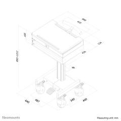 Neomounts MED-M100 Station de travail mobile médicale -17" - ressort à gaz - verrouillable