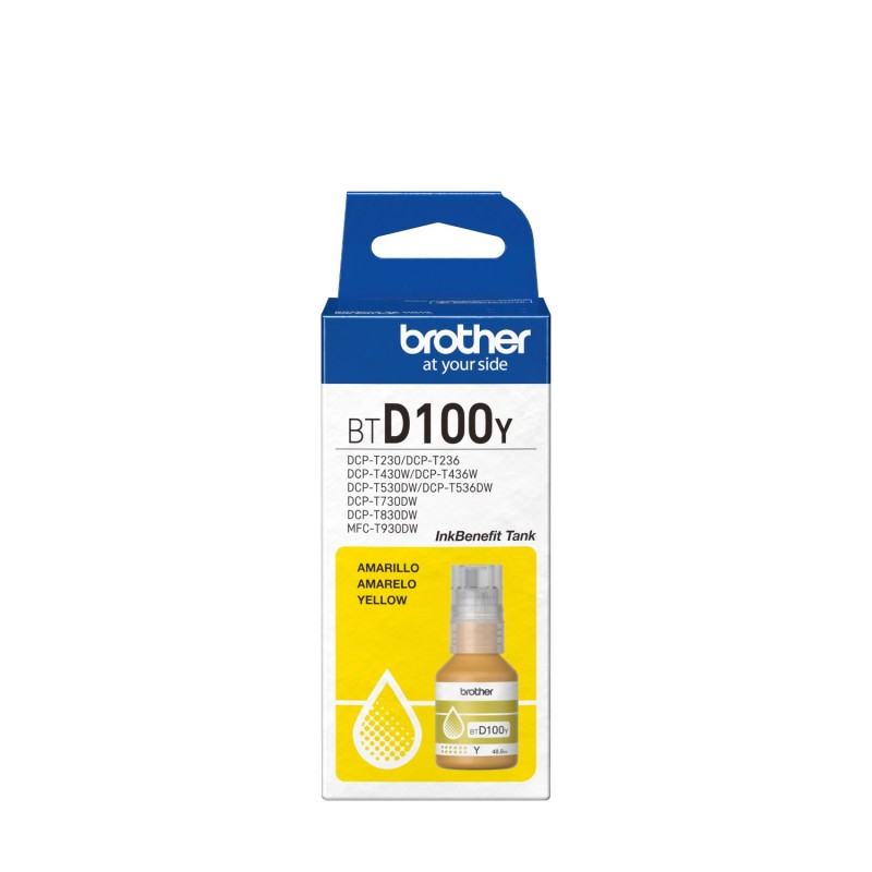Brother BTD100Y recharge d'encre pour imprimante Original Brother BTD100Y recharge d'encre pour imprimante Original