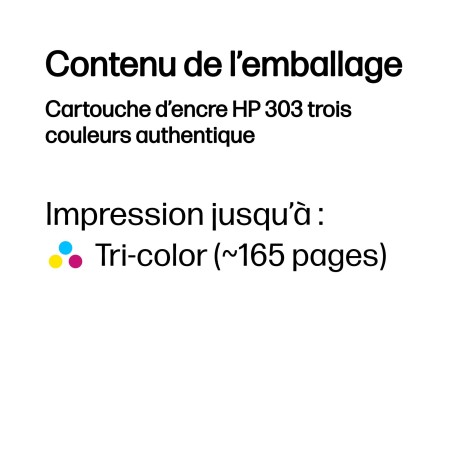 HP Cartouche d’encre 303 trois couleurs authentique