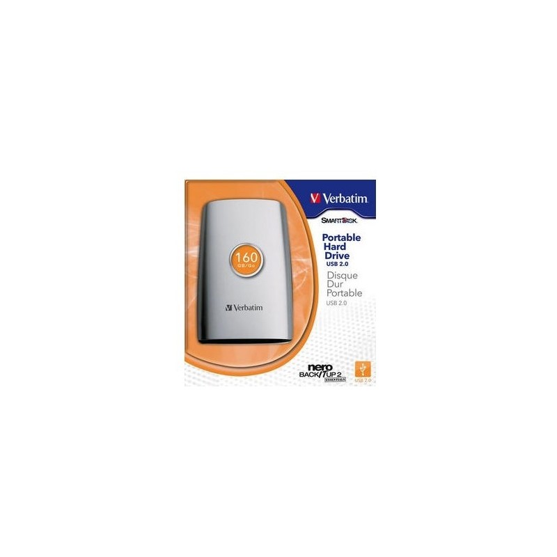 Verbatim 2.5'' Portable Hard Drive USB 2.0 160GB disque dur externe 160 Go 5400 tr/min 2.5" Argent Verbatim 2.5'' Portable Hard Drive USB 2.0 160GB disque dur externe 160 Go 5400 tr/min 2.5" Argent