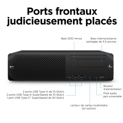 HP Z2 G9 Intel® Core™ i7 i7-14700 16 Go DDR5-SDRAM 512 Go SSD NVIDIA T400 Windows 11 Pro SFF Station de travail AI Workstation