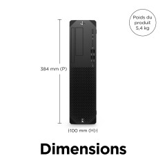 HP Z2 G9 Intel® Core™ i7 i7-14700 16 Go DDR5-SDRAM 512 Go SSD NVIDIA T400 Windows 11 Pro SFF Station de travail AI Workstation