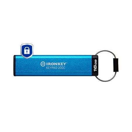 Kingston Technology IronKey Keypad 200C USB-C de 16 Go, FIPS 140-3 niveau 3 AES-256