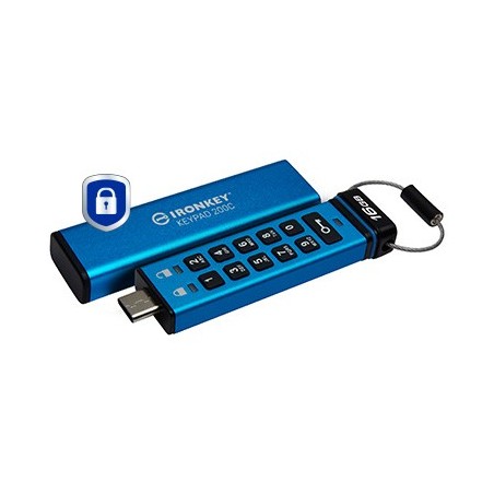 Kingston Technology IronKey Keypad 200C USB-C de 16 Go, FIPS 140-3 niveau 3 AES-256