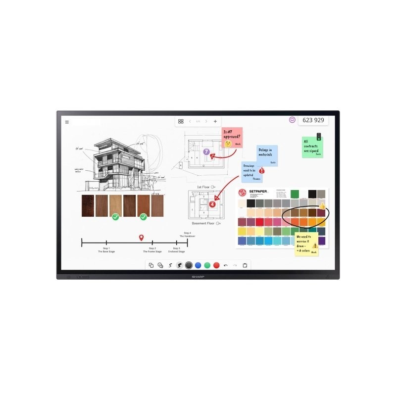 Sharp PN-LA752 Écran plat de signalisation numérique 190,5 cm (75") LCD 500 cd/m² 4K Ultra HD Noir Écran tactile 24/7 Sharp PN-LA752 Écran plat de signalisation numérique 190,5 cm (75") LCD 500 cd/m² 4K Ultra HD Noir Écran tactile 24/7