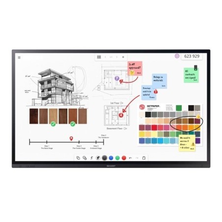 Sharp PN-LA752 Écran plat de signalisation numérique 190,5 cm (75") LCD 500 cd m² 4K Ultra HD Noir Écran tactile 24 7