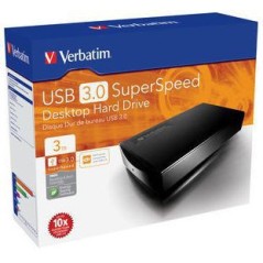 Verbatim 47662 disque dur externe 3 To 3.5" Noir