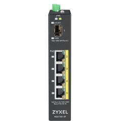 Zyxel RGS100-5P Non-géré L2 Gigabit Ethernet (10 100 1000) Connexion Ethernet, supportant l'alimentation via ce port (PoE) Noir