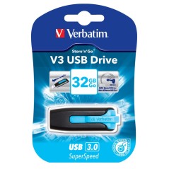 Verbatim V3 32GB lecteur USB flash 32 Go USB Type-A 3.2 Gen 1 (3.1 Gen 1) Noir, Bleu