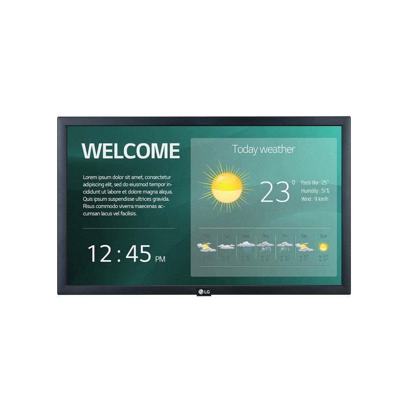LG 22SM3G-B Écran d'affichage dynamique Écran plat de signalisation numérique 54,6 cm (21.5") IPS Wifi 250 cd/m² Full HD Noir LG 22SM3G-B Écran d'affichage dynamique Écran plat de signalisation numérique 54,6 cm (21.5") IPS Wifi 250 cd/m² Full HD Noir