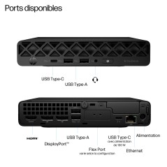 HP EliteDesk 8 Mini G1i Desktop AI PC Wolf Pro Security Edition Intel Core Ultra 7 265T 12 Go DDR5-SDRAM 512 Go SSD Windows 11