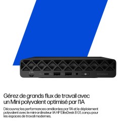 HP EliteDesk 8 Mini G1i Desktop AI PC Wolf Pro Security Edition Intel Core Ultra 7 265T 12 Go DDR5-SDRAM 512 Go SSD Windows 11