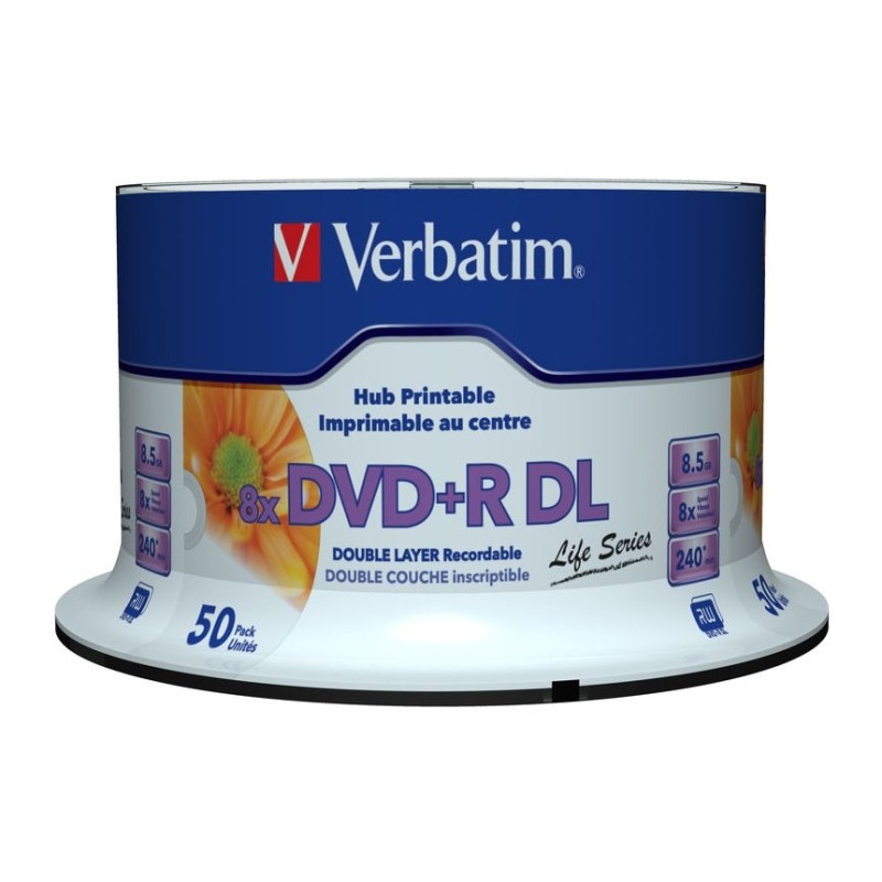 Verbatim 97693 DVD vierge 8,5 Go DVD+R DL 50 pièce(s) Verbatim 97693 DVD vierge 8,5 Go DVD+R DL 50 pièce(s)