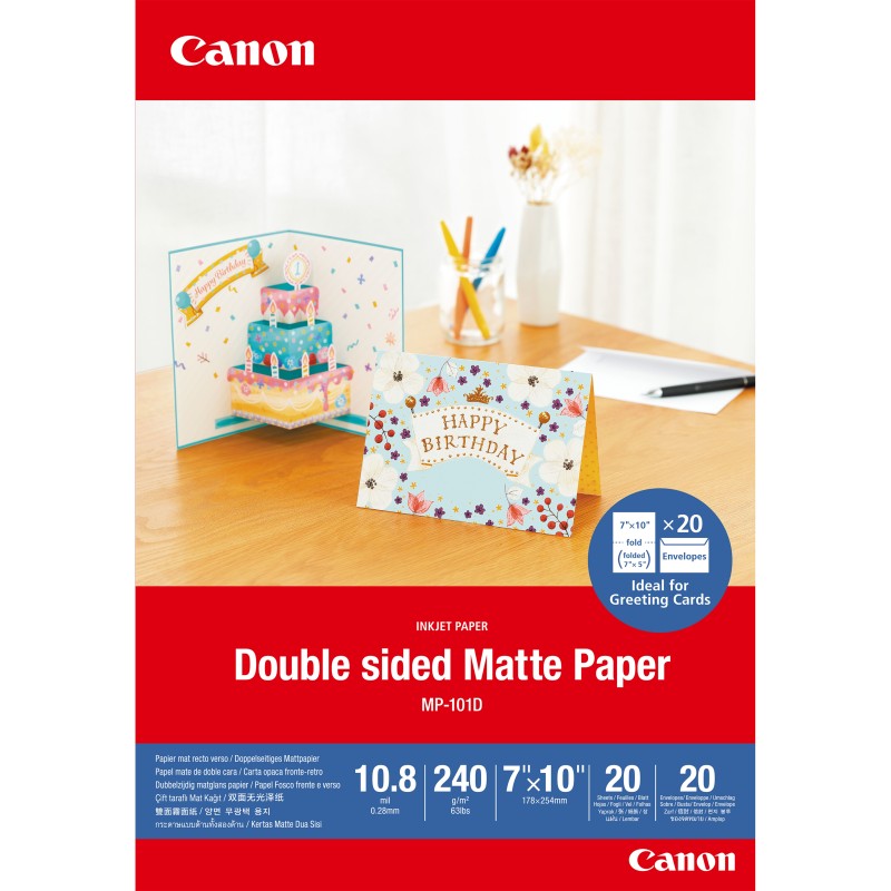 Canon Papier mat recto verso MP-101D, 18 × 25 cm, 20 feuilles Canon Papier mat recto verso MP-101D, 18 × 25 cm, 20 feuilles