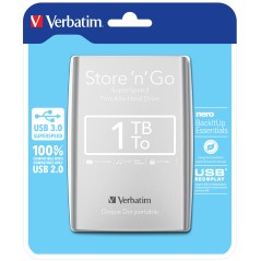 Verbatim Disque dur portable USB Store 'n' Go 3.0, 1 To, Argenté