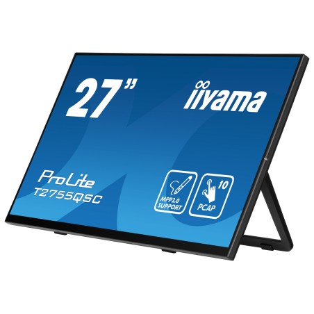 iiyama ProLite T2755QSC-B1 écran plat de PC 68,6 cm (27") 2560 x 1440 pixels Quad HD LCD Écran tactile Noir