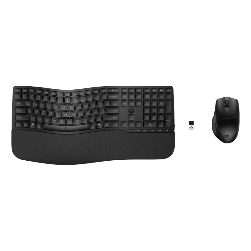 HP 680 CFT Dual-Mode KB/Mse Combo FR clavier Souris incluse Maison RF sans fil + Bluetooth Noir