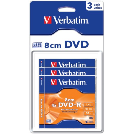 Verbatim DVD-R 8cm Matt Silver Hardcoated 1,4 Go 3 pièce(s)