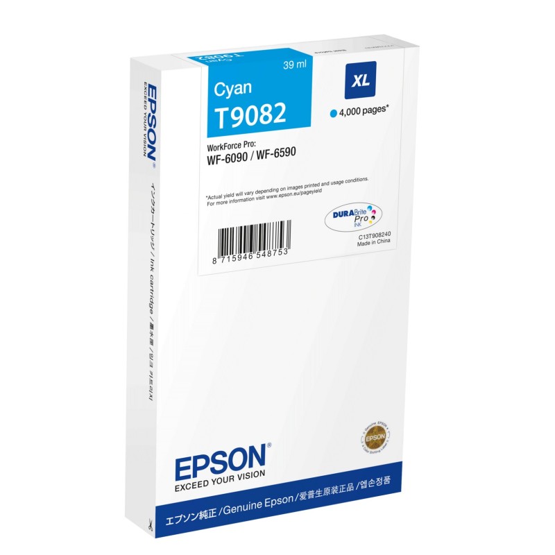 Epson C13T90824N cartouche d'encre 1 pièce(s) Original Cyan Epson C13T90824N cartouche d'encre 1 pièce(s) Original Cyan
