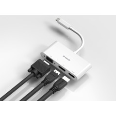 D-Link DUB-V310 station d'accueil Avec fil USB 3.2 Gen 1 (3.1 Gen 1) Type-C Blanc